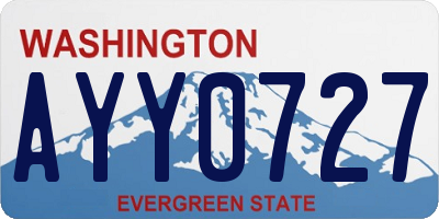 WA license plate AYY0727