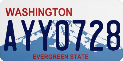 WA license plate AYY0728