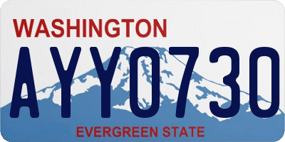 WA license plate AYY0730