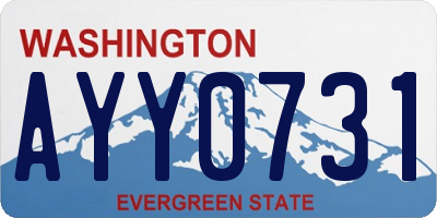 WA license plate AYY0731