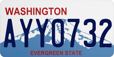 WA license plate AYY0732