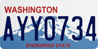 WA license plate AYY0734