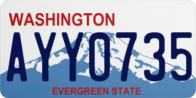 WA license plate AYY0735