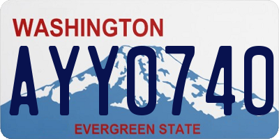 WA license plate AYY0740