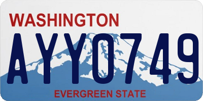 WA license plate AYY0749