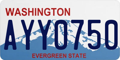 WA license plate AYY0750