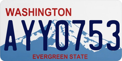 WA license plate AYY0753