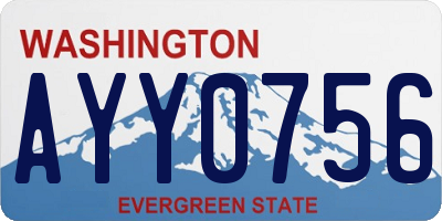 WA license plate AYY0756