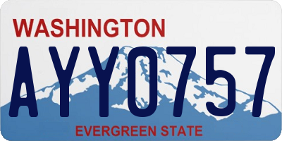 WA license plate AYY0757