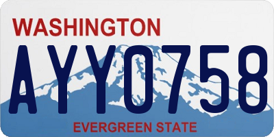 WA license plate AYY0758