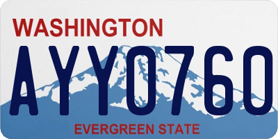 WA license plate AYY0760