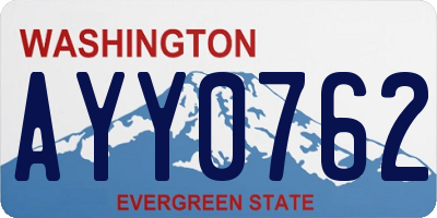 WA license plate AYY0762