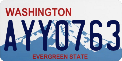 WA license plate AYY0763