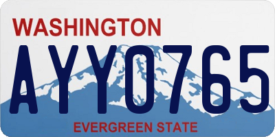 WA license plate AYY0765