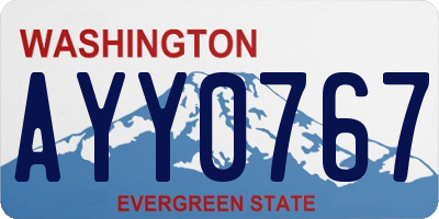 WA license plate AYY0767