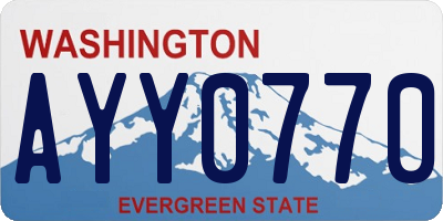 WA license plate AYY0770