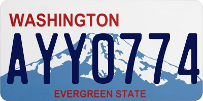 WA license plate AYY0774