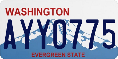 WA license plate AYY0775