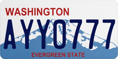 WA license plate AYY0777