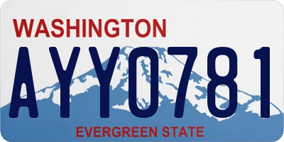 WA license plate AYY0781