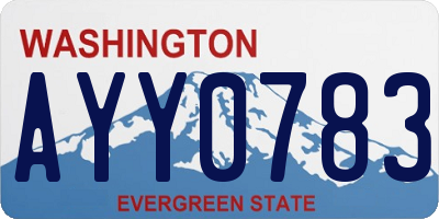 WA license plate AYY0783