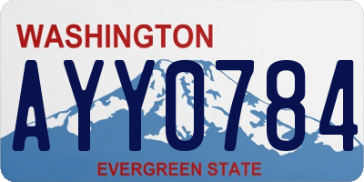 WA license plate AYY0784