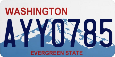 WA license plate AYY0785