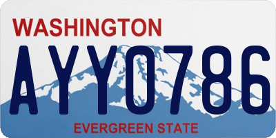 WA license plate AYY0786