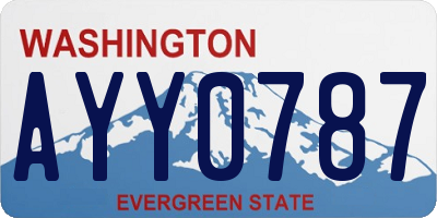 WA license plate AYY0787