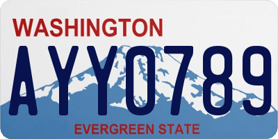 WA license plate AYY0789