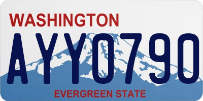 WA license plate AYY0790