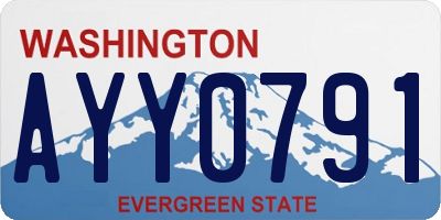 WA license plate AYY0791