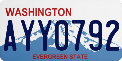 WA license plate AYY0792