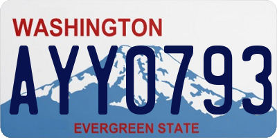 WA license plate AYY0793