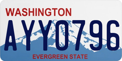 WA license plate AYY0796