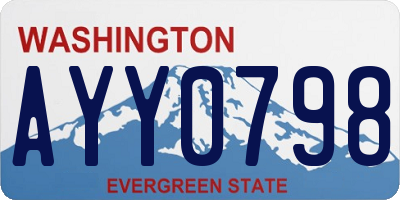 WA license plate AYY0798