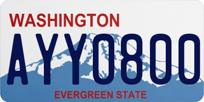 WA license plate AYY0800