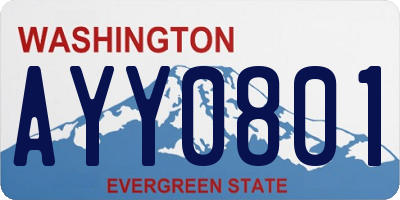 WA license plate AYY0801