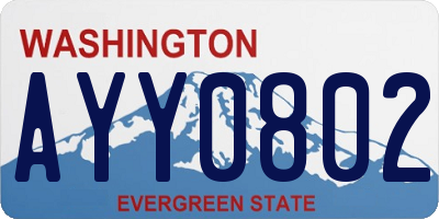 WA license plate AYY0802