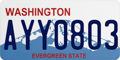 WA license plate AYY0803