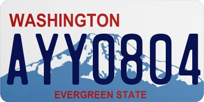 WA license plate AYY0804