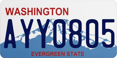 WA license plate AYY0805