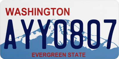 WA license plate AYY0807