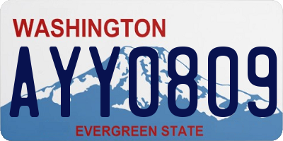 WA license plate AYY0809