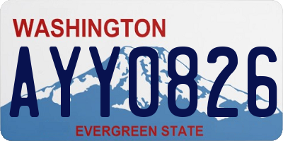 WA license plate AYY0826