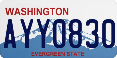 WA license plate AYY0830