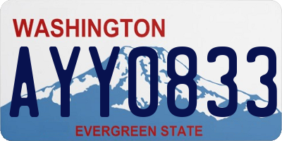 WA license plate AYY0833