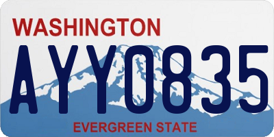 WA license plate AYY0835