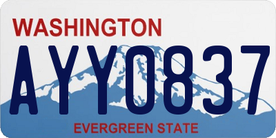 WA license plate AYY0837