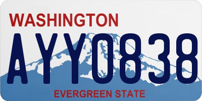 WA license plate AYY0838